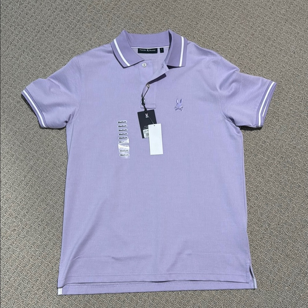 Psycho Bunny Purple Polo Shirt with Classic Collar and Embroidered Logo